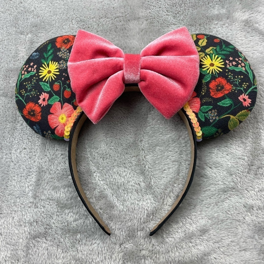 Disney Flower and Garden Minnie Mouse Ears Custom Made Headband Adult Size